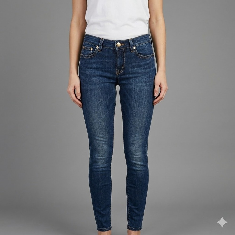 True Religion Halle Mid Rise Skinny Dark Wash Jeans Sz 26